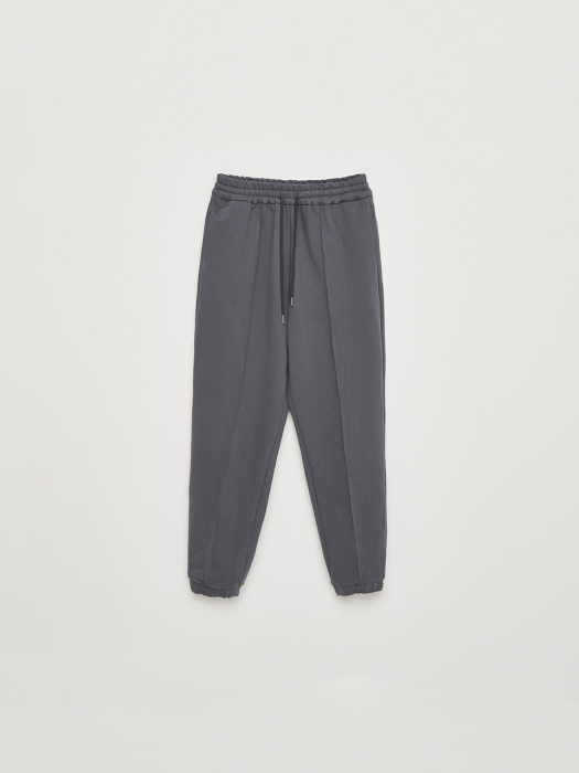 PINTUCK JOGGER PANTS IN CHARCOAL