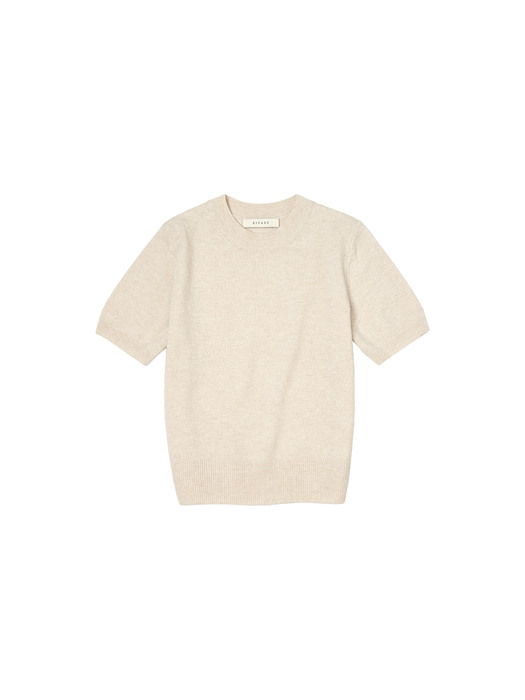 SIKN2021 cashmere blend short knit_Oatmeal