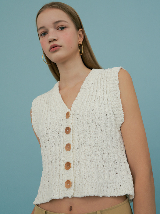 weave vest_white