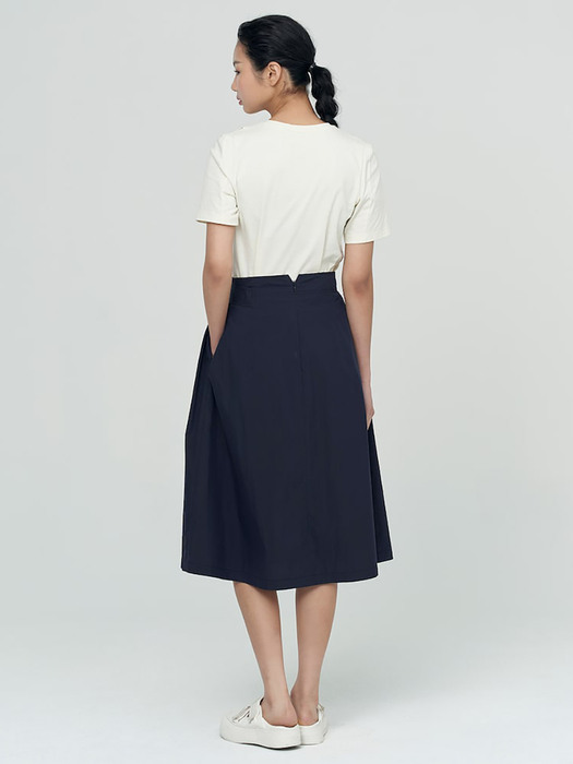 Belted Flair Skirt  Navy (KE2327M03R)