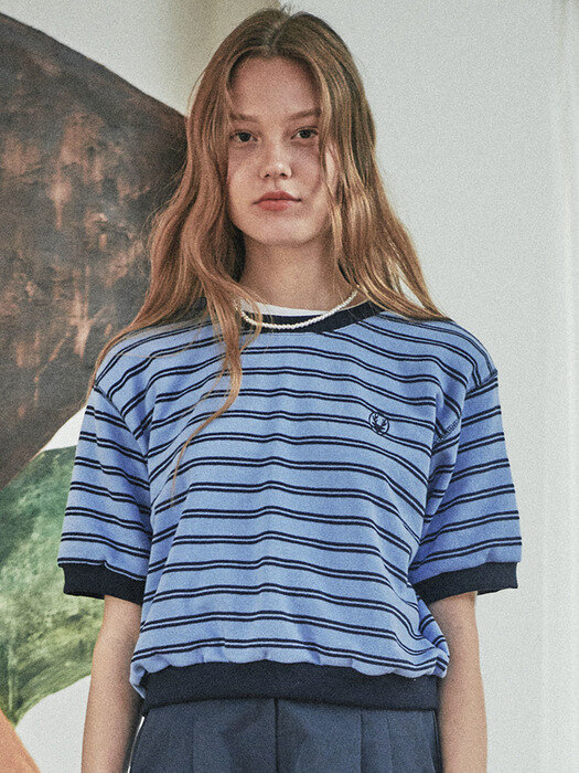 Stripe sweatshirt_ Sky blue