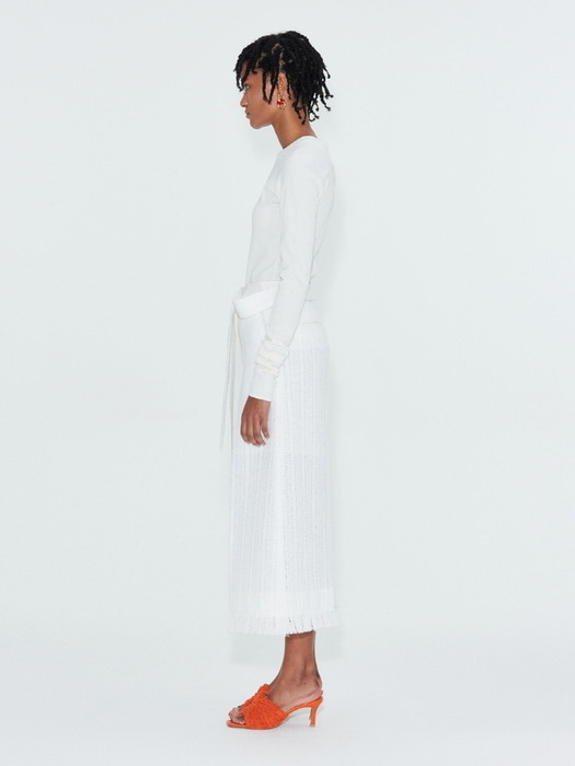 ASYMMETRY CUT-OUT LONG SLEEVE JERSEY TOP (OFF WHITE)