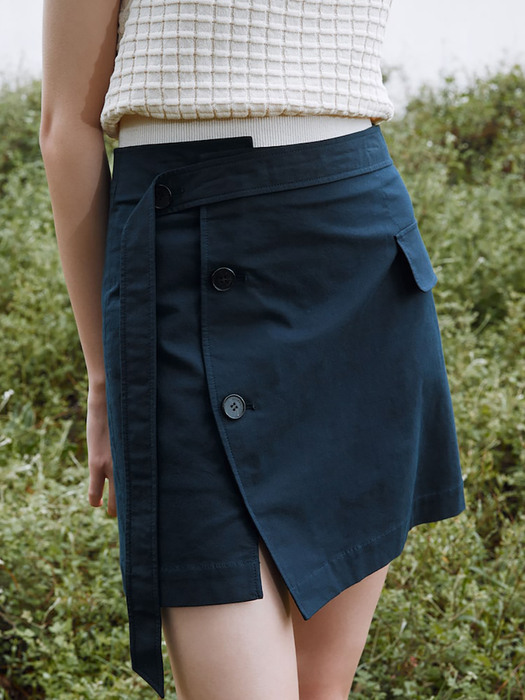 Belted Mini Skirt  Navy (KE2527M01R)