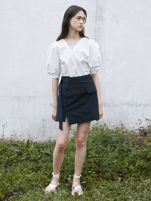 Belted Mini Skirt  Navy (KE2527M01R)