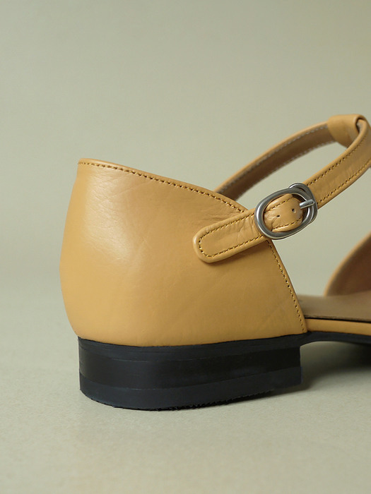 Side Open Mary Jane Shoes . Mango Orange