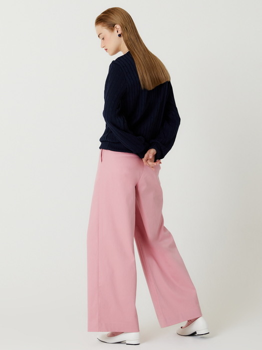 ONE TUCK COLOR COTTON PANTS(PINK)