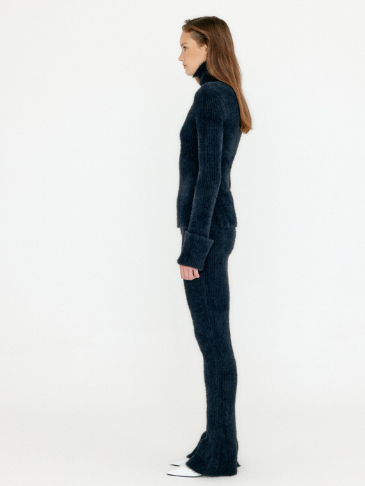 VIOLYN Ribbed Knit Pants - Black