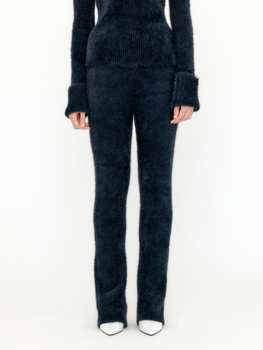 VIOLYN Ribbed Knit Pants - Black