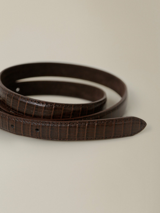 Lizard leather belt (Brown)