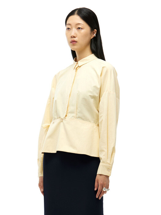 Levier Peplum Shirt_Cream Yellow