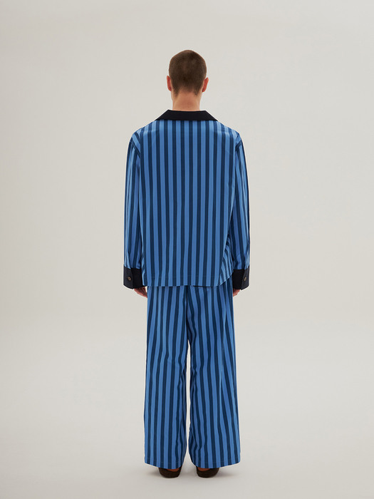 (M) Therapist PJ Shirts, Blue Striped