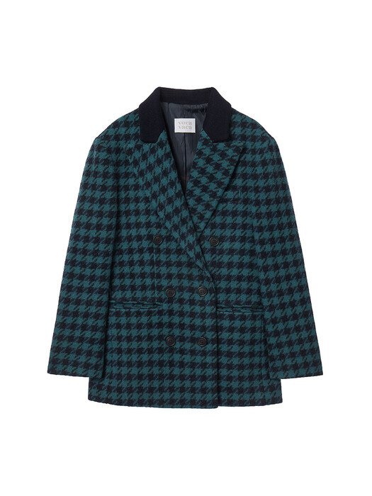 Hound Tooth Check Double Breasted Jacket VC229OJK009M