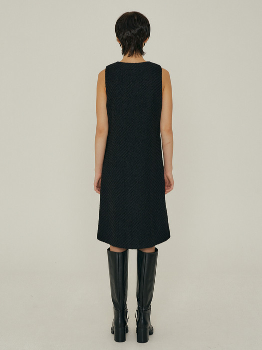 22FW_Classic Tweed Sleeveless Dress (Black)
