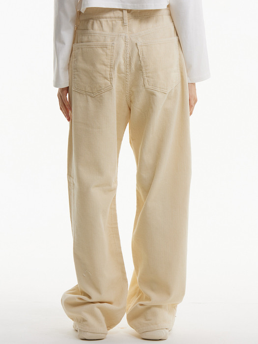 UP-369 와이드 코듀로이팬츠 베이지_WIDE CORDUROY PANTS BEIGE