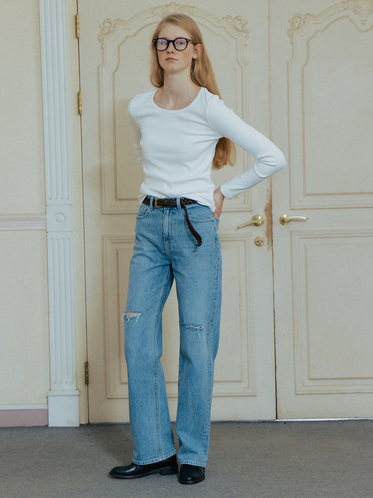High-rise Semiwide Jeans_5color