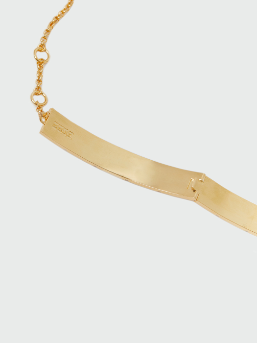 WIO Logo-Engraved Chocker Necklace - Gold