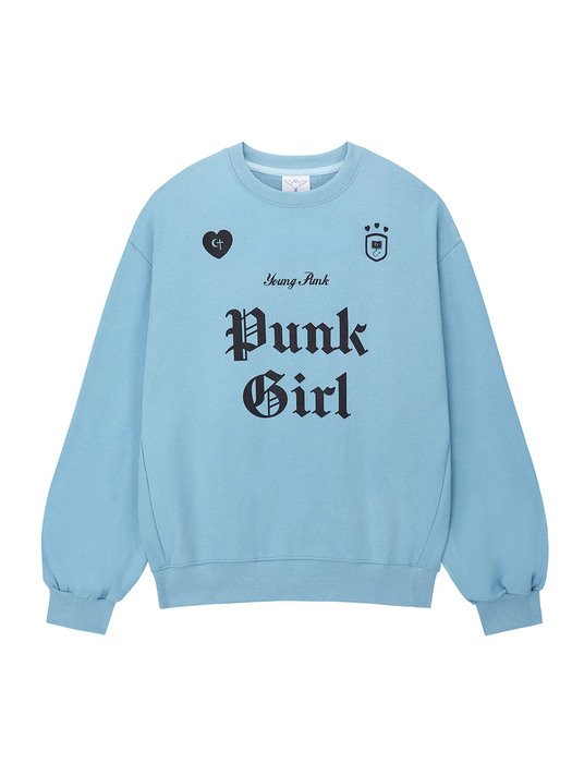 0 8 punk girl sweatshirt - BLUE