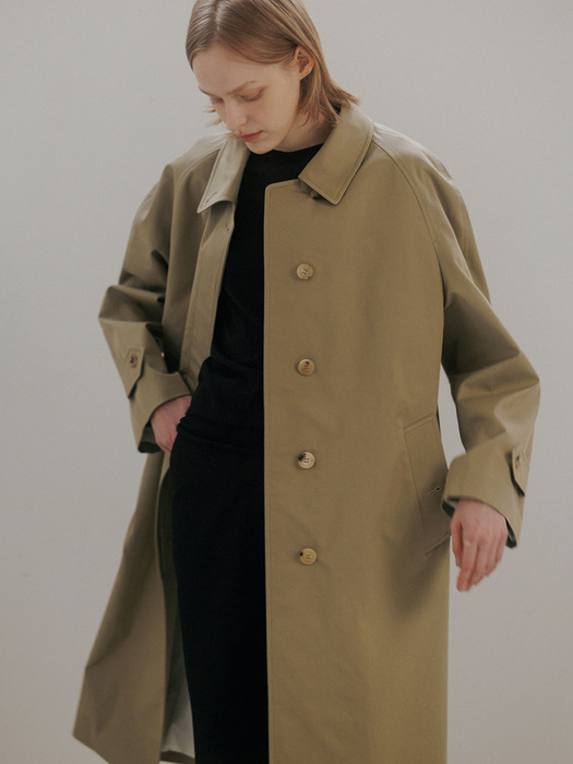 classic half trench coat (olive beige)