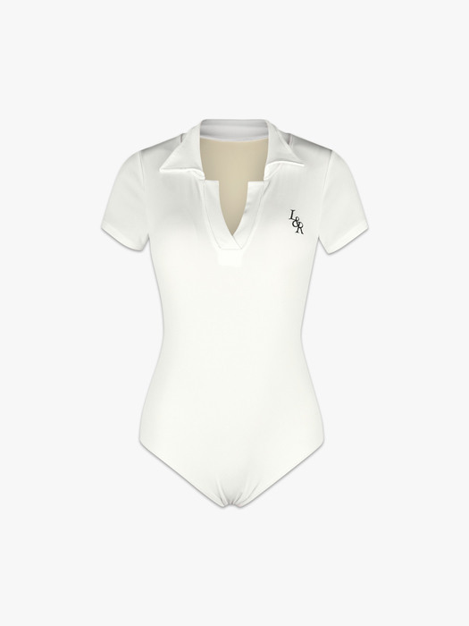 L&R Collar neck monokini White