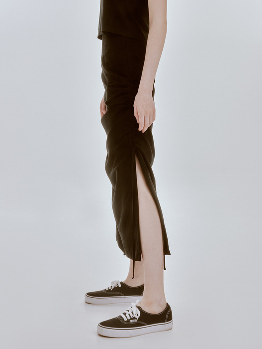 Smooth string skirt (black)