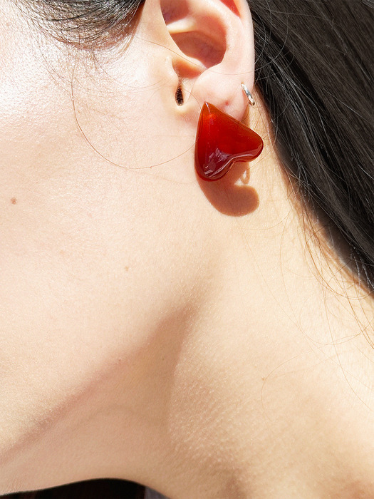 Stone love earring (Brown)