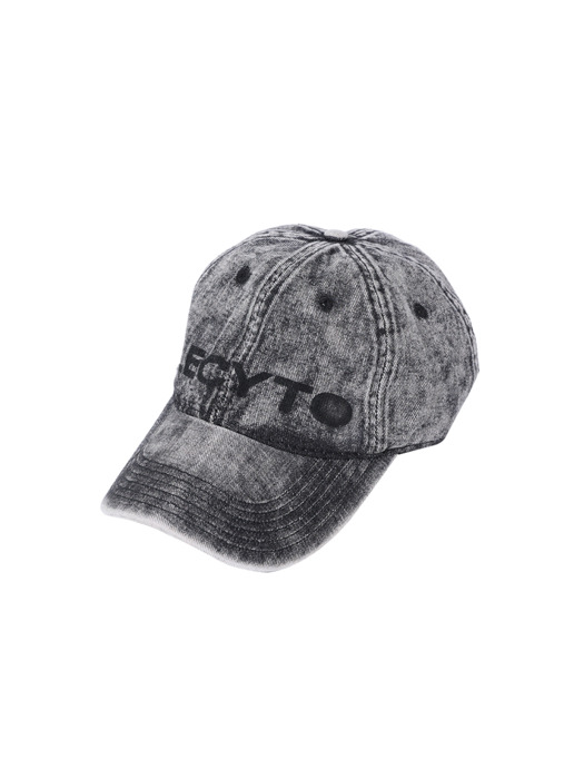 Retro Faded Denim Ball Cap_[Black]