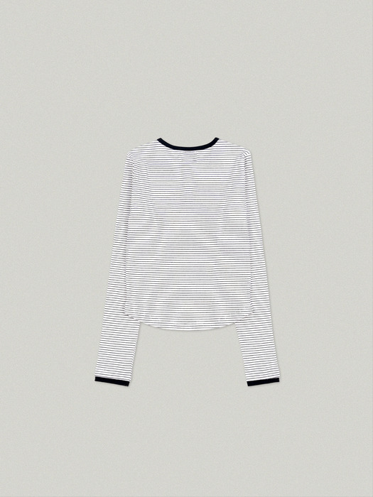 COLORATION STRIPE T-SHIRT IN WHITE BLACK