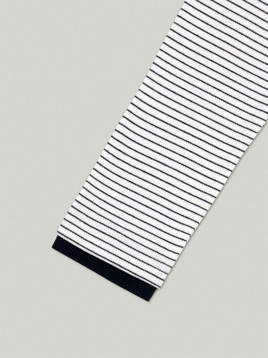 COLORATION STRIPE T-SHIRT IN WHITE BLACK