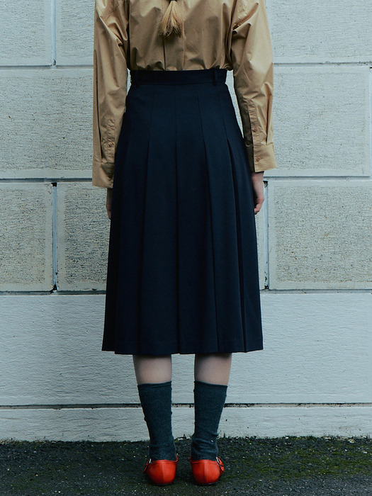 Pleated Midi Skirt