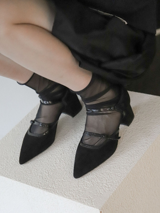 [스웨이드,무광ver 단독]2 strap maryjane (5cm, 3colors)