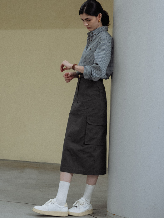 H-line cargo skirt(Gray)