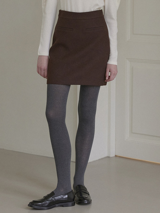 Jane Tweed Mini Skirt - Brown