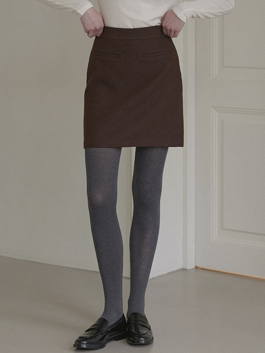 Jane Tweed Mini Skirt - Brown