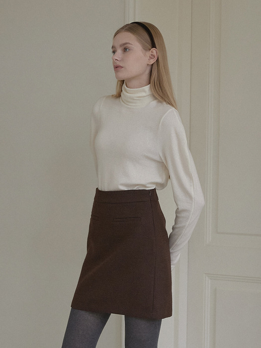 Jane Tweed Mini Skirt - Brown
