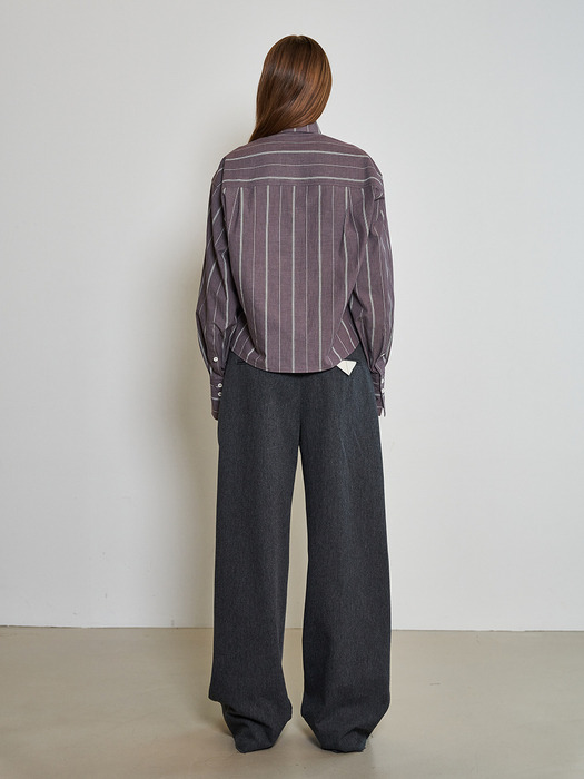 Wide Tuck Transformed Pants _CHARCOAL