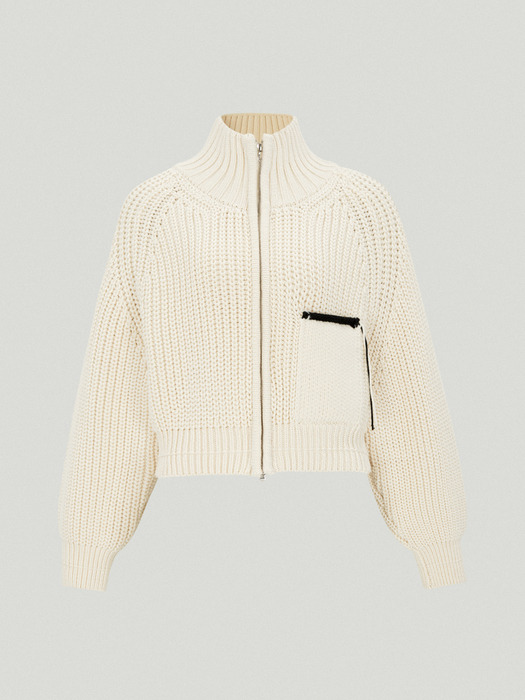 Lupe Knit Zip-Up (Ivory)