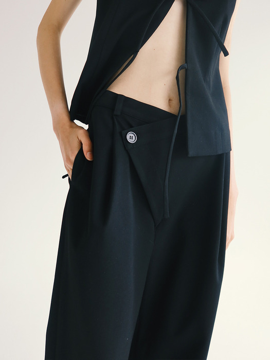 23FW Crossover wide pants_black