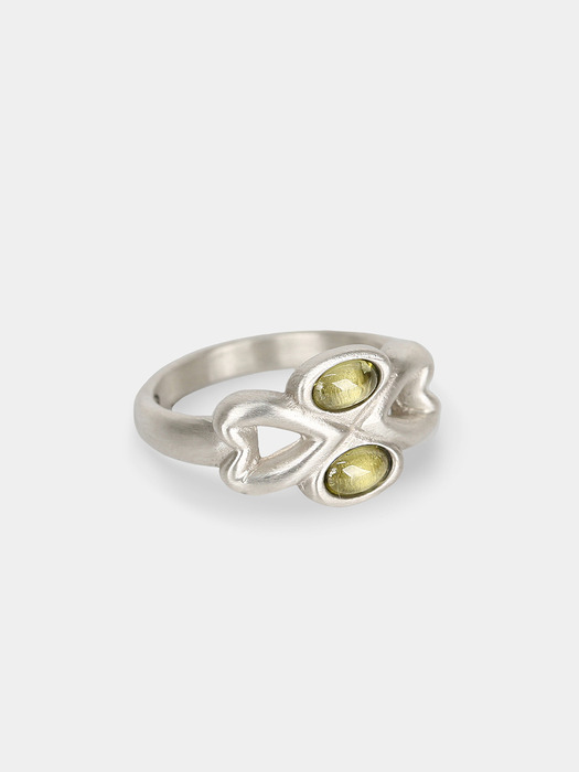 Clover bloom ring (khaki)(925 silver)