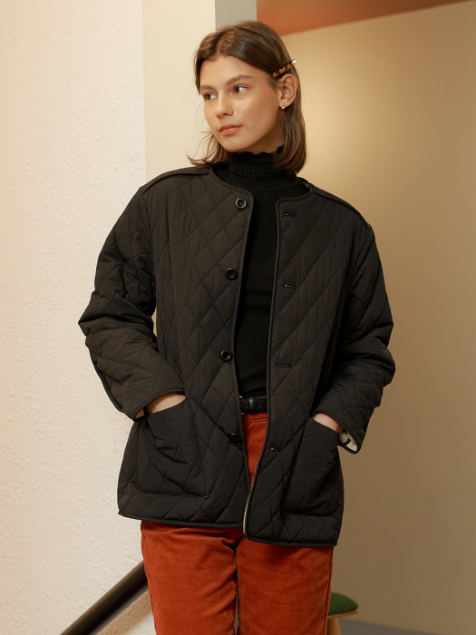 A REVERSIBLE QUILTING JACKET_BLACK