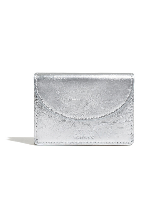 CRINKLE HALFMOON MINI WALLET - SILVER