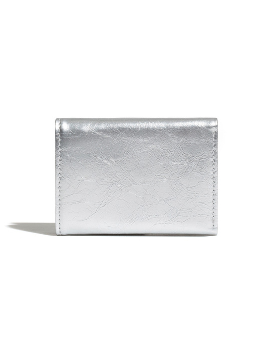 CRINKLE HALFMOON MINI WALLET - SILVER