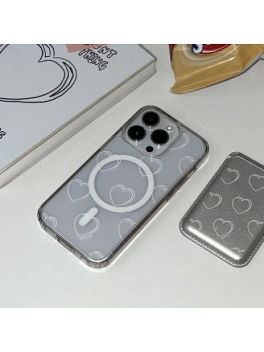 [MagSafe] signature heart case (white) (젤하드 휴대폰케이스)