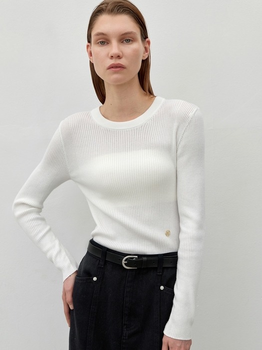 ESSENTIAL SLIM ROUND NECK KNIT (T-6789)