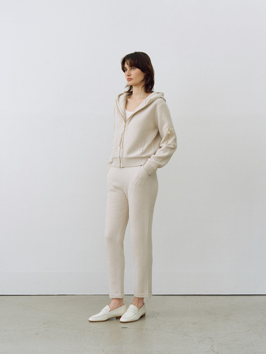 Cashmere-wool Relaxed Jogger Pants Oatmeal