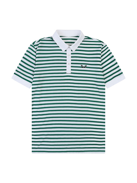 폴리 레이온 스트라이프 남성 골프 티셔츠 (GREEN)