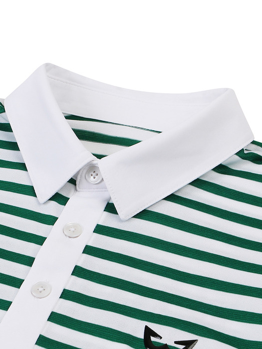 폴리 레이온 스트라이프 남성 골프 티셔츠 (GREEN)