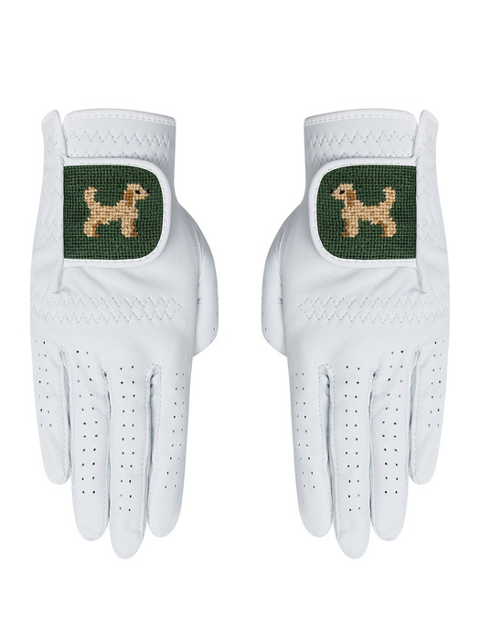 Poodle Green Needlepoint Glove (Pair)