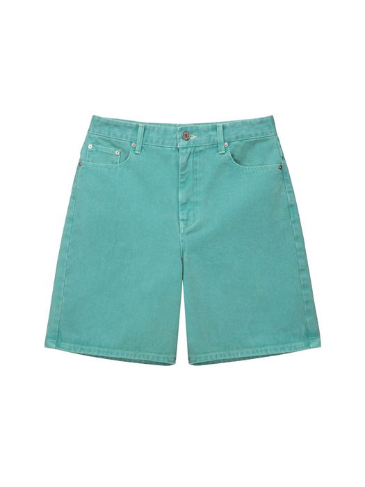 Color Denim Shorts in Green VJ4SL155-32