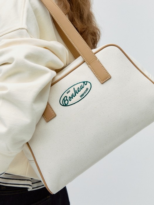 bowling canvas bag (shoulder) - beige