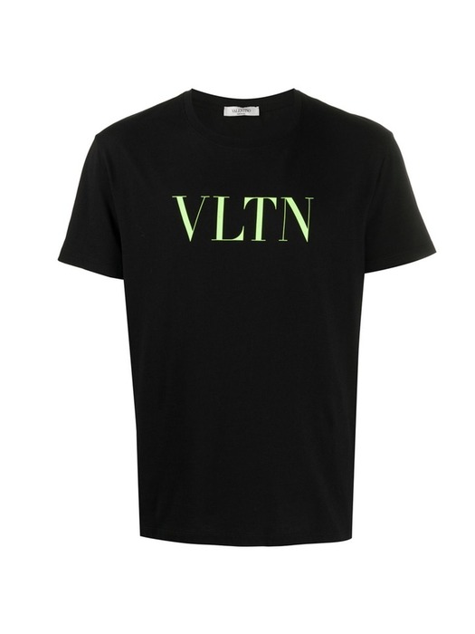 VLTN 네온 로고 프린트 티셔츠 11주년 블랙 UV3MG10V 3LE HW8